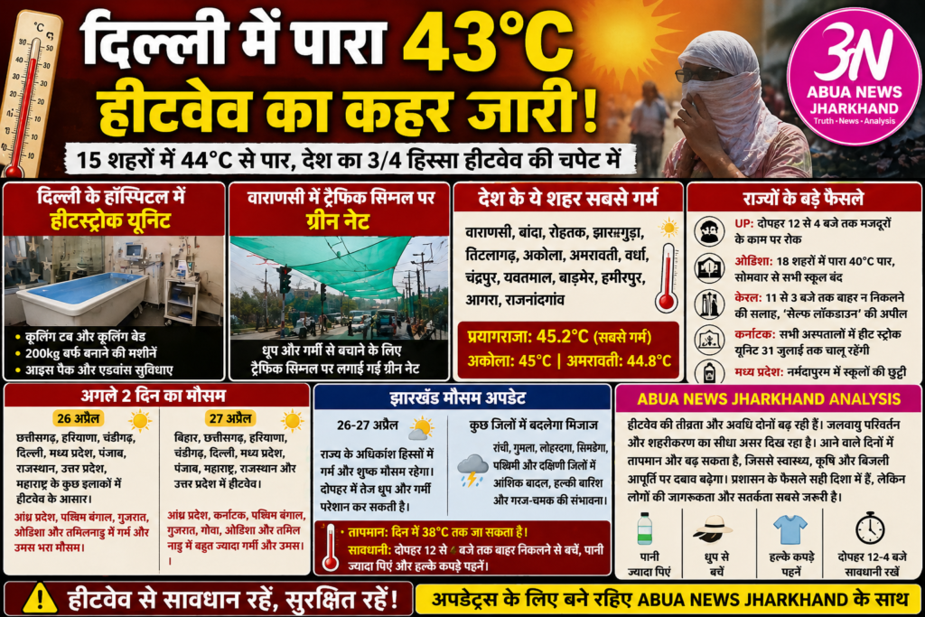 Delhi Temperature 43 Degree Heatwave