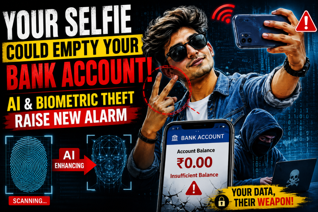 अब सेल्फी भी बन सकती है साइबर जाल! AI और बायोमेट्रिक चोरी से खाली हो सकता है आपका बैंक अकाउंट अब सेल्फी भी बन सकती है साइबर जाल! AI और बायोमेट्रिक चोरी से खाली हो सकता है आपका बैंक अकाउंट