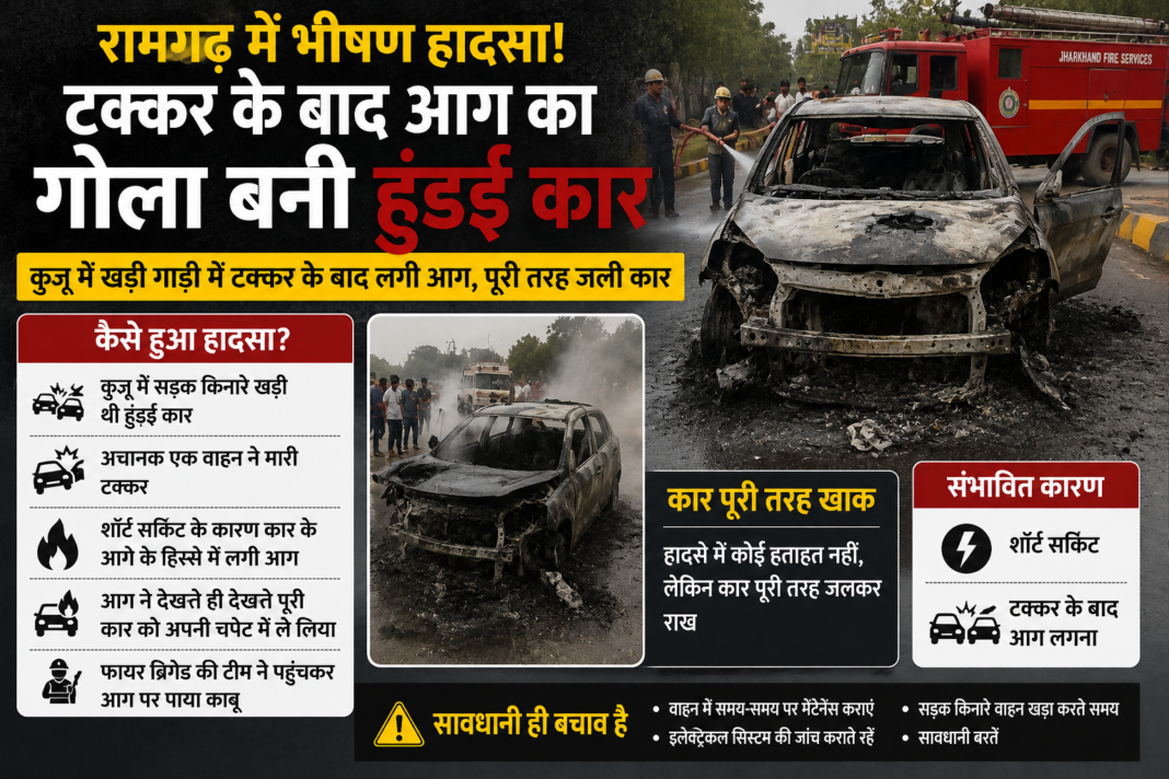Ramgarh Accident Car Fire Short Circuit