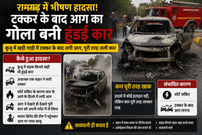Ramgarh Accident Car Fire Short Circuit