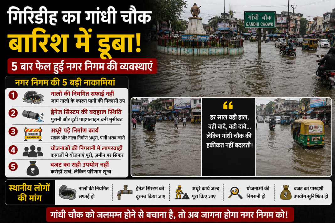 Giridih Gandhi Chowk Waterlogging Demand