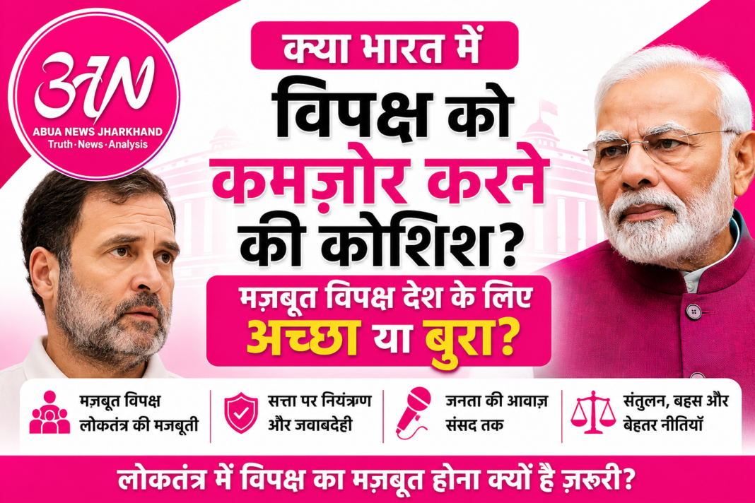 क्या भारत में मज़बूत विपक्ष लोकतंत्र के लिए ज़रूरी है? क्या भारत में मज़बूत विपक्ष लोकतंत्र के लिए ज़रूरी है?