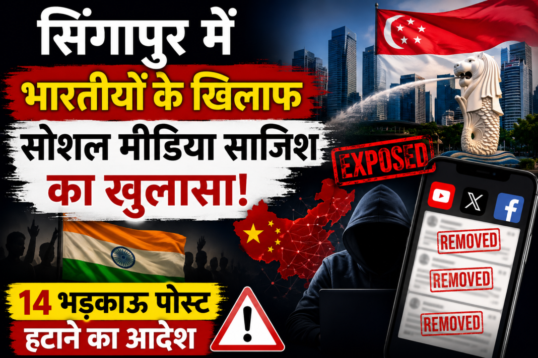 सिंगापुर में भारतीयों के खिलाफ सोशल मीडिया साजिश का खुलासा, 14 भड़काऊ पोस्ट हटाने का आदेश सिंगापुर में भारतीयों के खिलाफ सोशल मीडिया साजिश का खुलासा, 14 भड़काऊ पोस्ट हटाने का आदेश