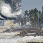 Cyclonic storm over the Bay of Bengal with Andhra Pradesh coast potentially facing strong winds and severe weather.Cyclone Arnab