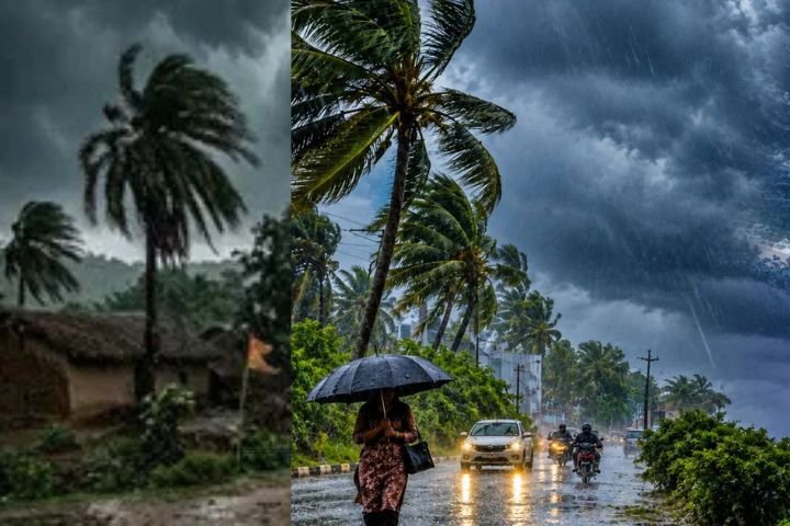 Jharkhand weather alert for thunderstorms, lightning and strong winds due to a cyclonic storm in October 2026.Jharkhand Weather Alert