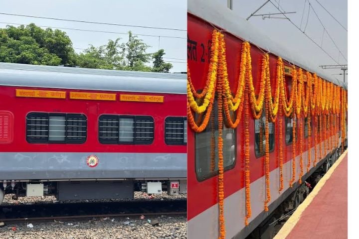 Santragachi-Khati Pura Express train at Ranchi railway station during its inaugural service to Rajasthan.Santragachi Khati Pura Express