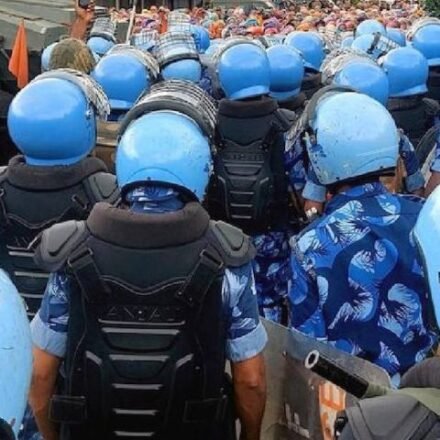 Rapid Action Force personnel deployed in Arunachal Pradesh following reports of violence over the proposed Siang hydropower project.Arunachal Pradesh Violence